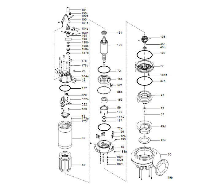 GRUNDFOS Tauchmotorpumpe SL.100.220.2.52S.N.51D.A Nr. 99769400