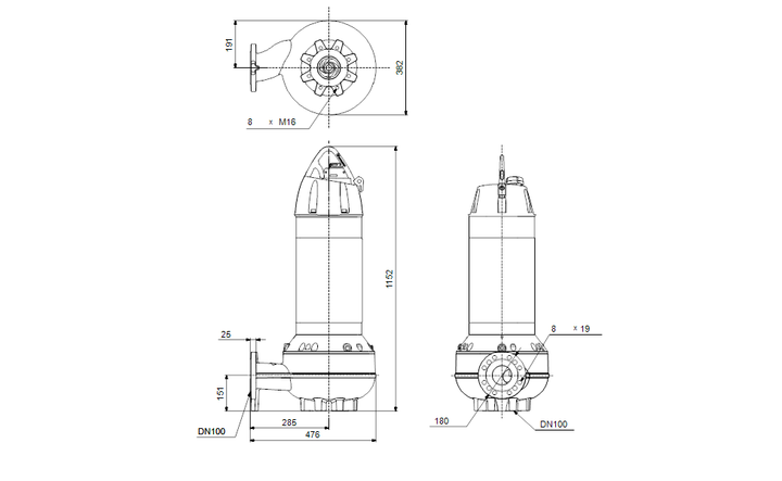 GRUNDFOS Tauchmotorpumpe SL.100.220.2.52S.N.51D.A Nr. 99769400