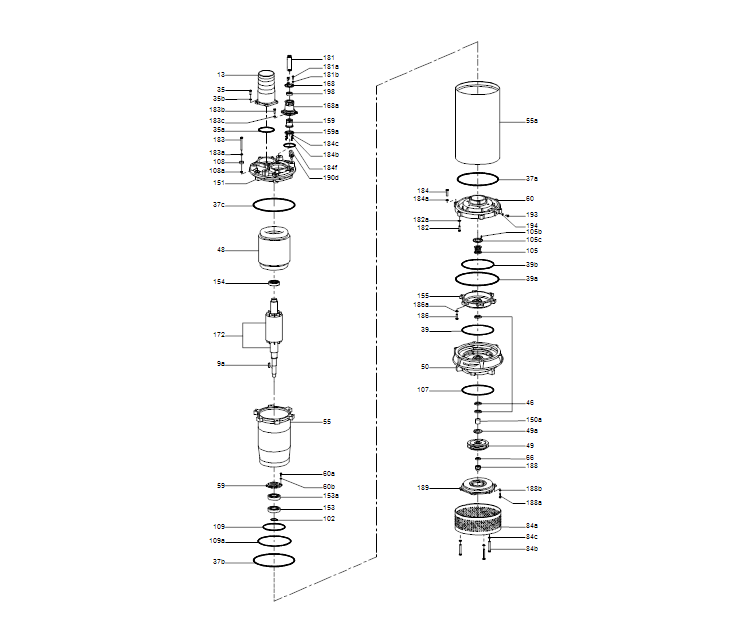 GRUNDFOS Tauchmotorpumpe DWK.E.10.150.220.5.1D.R Nr. 96922748