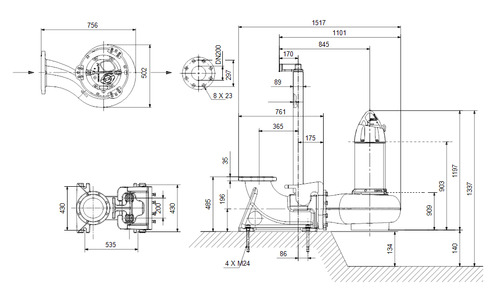 GRUNDFOS Tauchmotorpumpe SL1.110.200.100.4.52M.N.51D.A Nr. 99776453