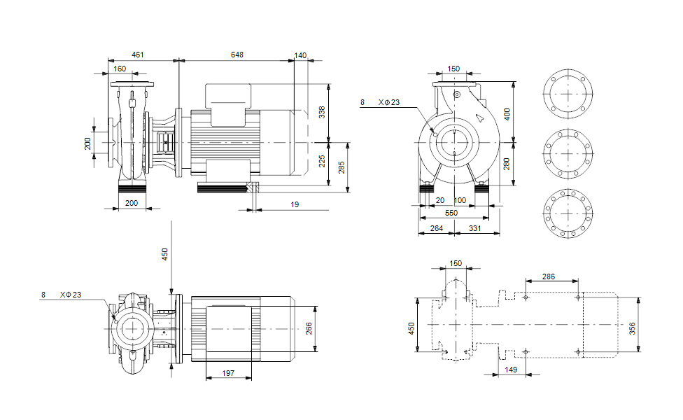 GRUNDFOS Einstufige Blockpumpe NB 150-315.2/294 AASF1AESBQQESW3 Nr. 99001641