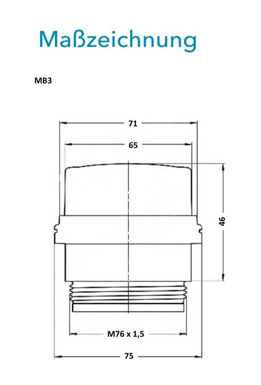 Sensus Wohnungswasserzähler WWZ MK DomoMUK R RMI Q3_2,5 K MB3 M76x1,5 PN16 T50 wMBus