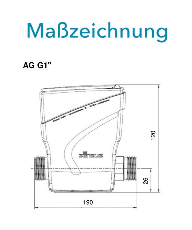 Sensus Hauswasserzähler HWZ MID Endpunkt iPERL Q3_4 BSI DN20 L:190 AG1" PN16 RF-Funk 868 MHz