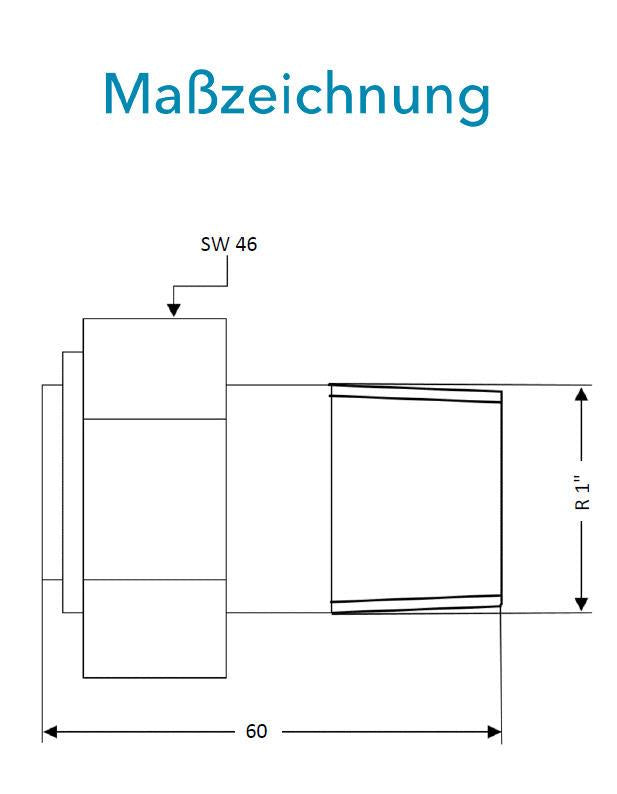 Sensus Kombinierter WMZ Anschlußverschraubung IG1 1/4" x AG1" PN16