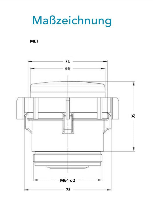 Sensus Wohnungswasserzähler WWZ MK DomoMUK RME Q3_2,5 K MET M64x2 PN16 T50