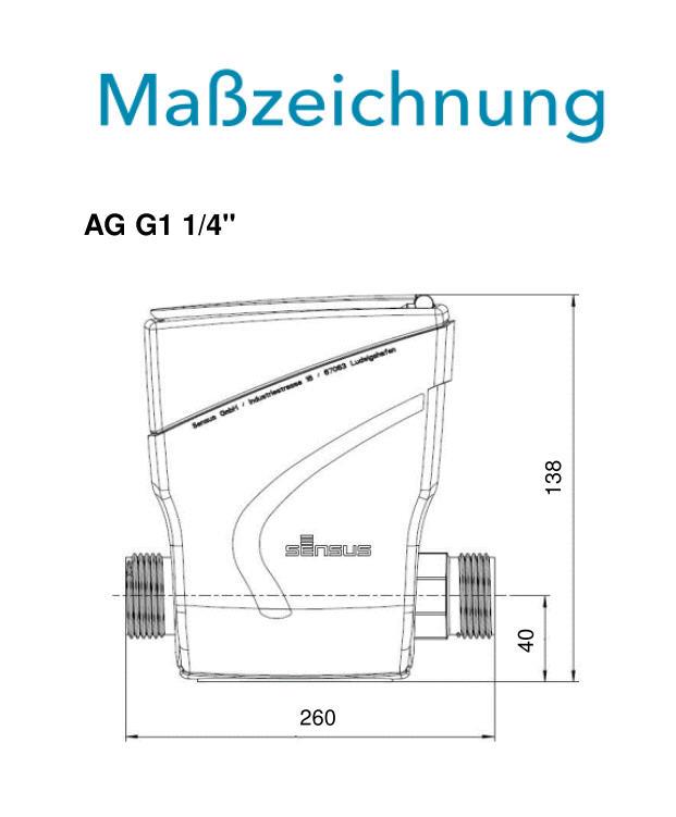 Sensus Hauswasserzähler HWZ MID Endpunkt iPERL Q3_10 BSI DN25 L:260 AG1 1/4" PN16 RF-Funk 868 MHz