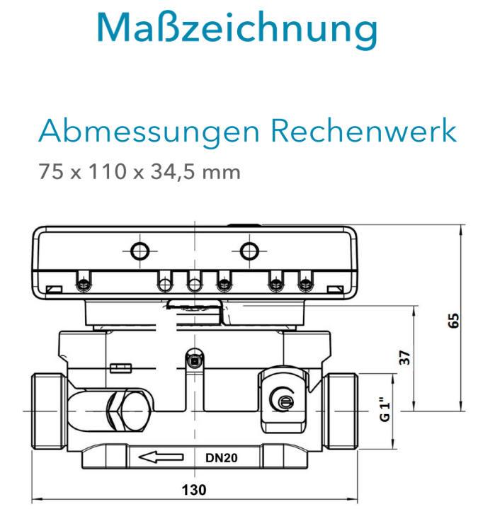 Sensus Kompaktkältezähler US-Zähler KMZ PolluStat qp 2,5 B DN20 L:130 AG1" PN16 45/5,2