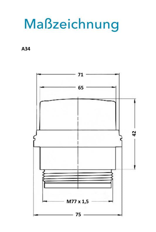 Sensus Wohnungswasserzähler WWZ MK DomoMUK R RA Q3_2,5 W A34 M77x1,5 PN16 T90 wMBus