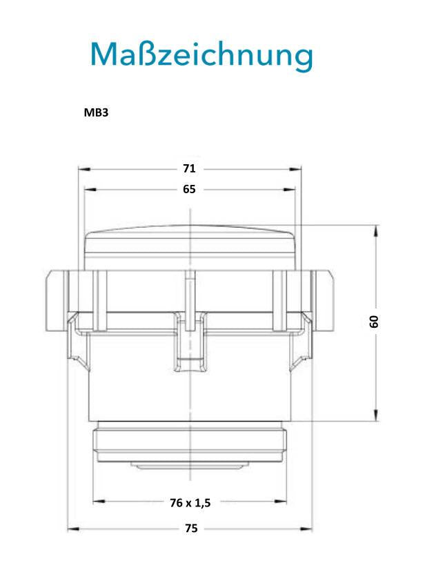 Sensus Wohnungswasserzähler WWZ MK DomoMUK RMI Q3_2,5 K MB3 M76x1,5 PN16 T50