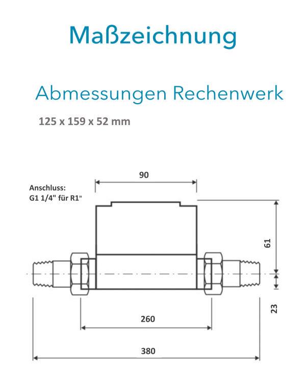 Sensus Kombinierter WMZ PoThF-Set PF130 Qp 6 B DN25 L:260 AG1 1/4" PN16 45/5,2