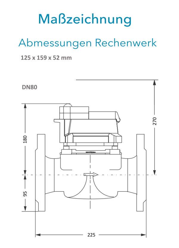 Sensus Kombinierter  WMZ PoTh-Set FS 90 qp 60 N DN80 L:225 FL PN16 150/6,0