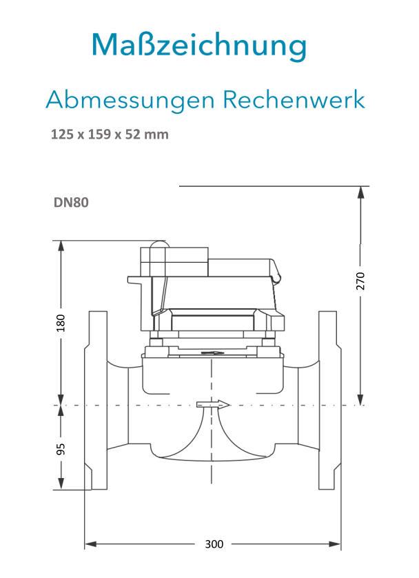 Sensus Kombinierter  WMZ PoTh-Set FS 90 qp 60 N DN80 L:300 FL PN16 150/6,0