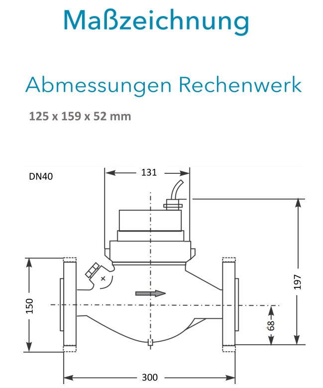 Sensus Kombinierter  WMZ PoTh-Set AN130 qp 10 N DN40 L:300 H/FL PN16 100/6,0