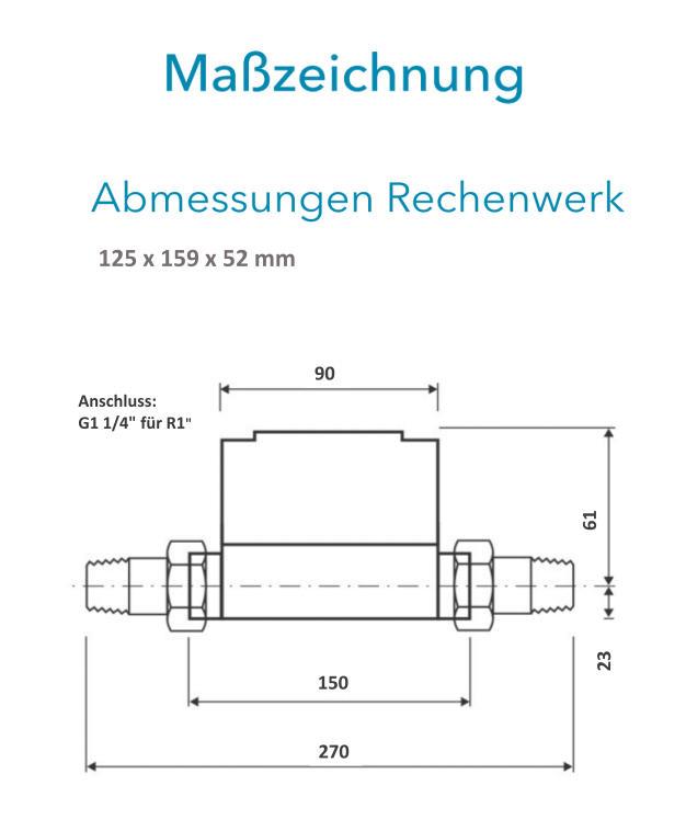 Sensus Kombinierter  WMZ PoTh-Set AN130 qp 6 N DN25 L:150 F/AG1 1/4" PN16 100/6,0