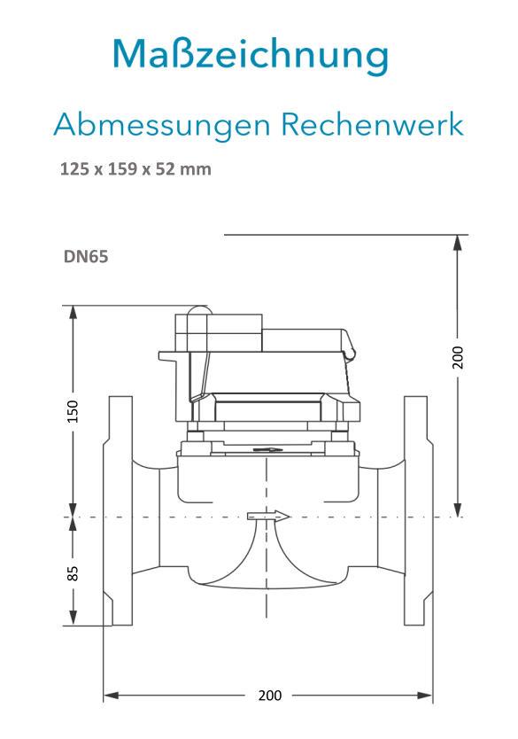 Sensus Kombinierter  WMZ PoTh-Set FS 90 qp 25 B DN65 L:200 FL PN16 150/6,0