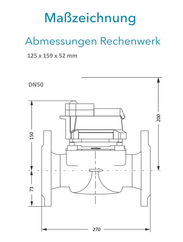 Sensus Kombinierter  WMZ PoTh-Set FS 90 qp 25 N DN50 L:270 FL PN16 150/6,0