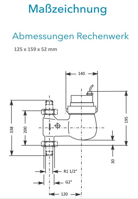 Sensus Kombinierter  WMZ PoTh-Set AN130 qp 10 N DN40 L:200 F/AG2" PN16 100/6,0