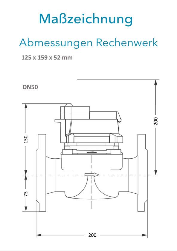 Sensus Kombinierter  WMZ PoTh-Set FS 90 qp 25 N DN50 L:200 FL PN16 150/6,0