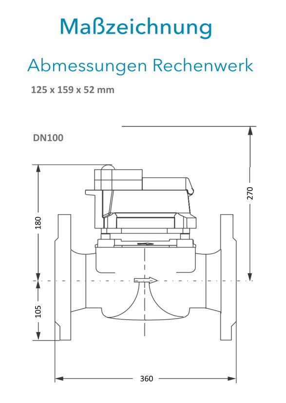 Sensus Kombinierter  WMZ PoTh-Set FS 90 qp 60 B DN100 L:360 FL PN16 150/6,0