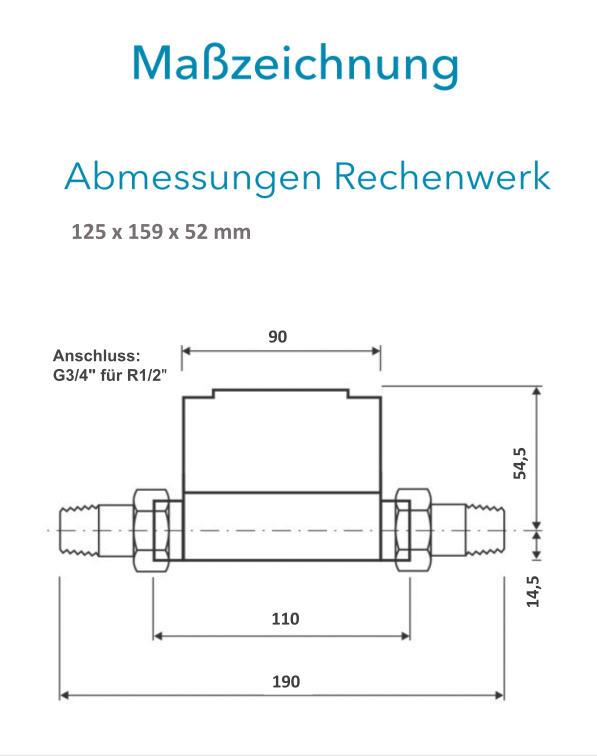 Sensus Kombinierter WMZ PoThF-Set PF130 Qp 1,5 B DN15 L:110 AG3/4" PN16 100/6,0