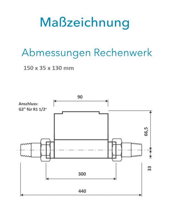 Sensus Kombinierter WMZ PoThF-Set PF130 Qp 10 B DN40 L:300 AG2" PN16 100/6,0