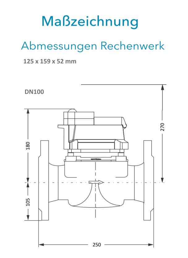 Sensus Kombinierter  WMZ PoTh-Set FS 90 qp 60 B DN100 L:250 FL PN16 150/6,0