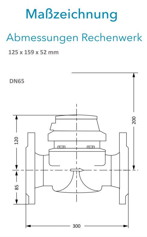 Sensus Kombinierter WMZ PoTh-Set WPD FSL130 qp 25 N DN65 L:300 H/FL PN16 150/6,0