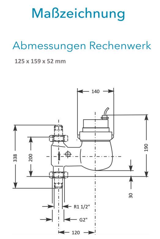 Sensus Kombinierter  WMZ PoTh-Set AN130 qp 10 B DN40 L:200 S/AG2" PN16 100/6,0