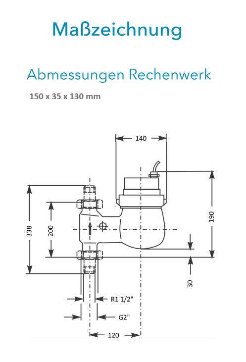 Sensus Kombinierter WMZ PoThF-Set AN130 qp 10 B DN40 L:200 S/AG2" PN16 100/6,0 wM-Bus