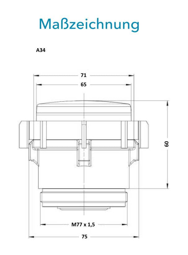 Sensus Wohnungswasserzähler WWZ MK DomoMUK RA Q3_2,5 W A34 M77x1,5 PN16 T90