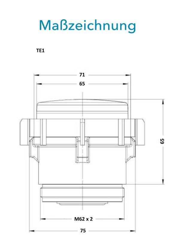 Sensus Wohnungswasserzähler WWZ MK DomoMUK RT Q3_2,5 W TE1 M62x2 PN16 T90