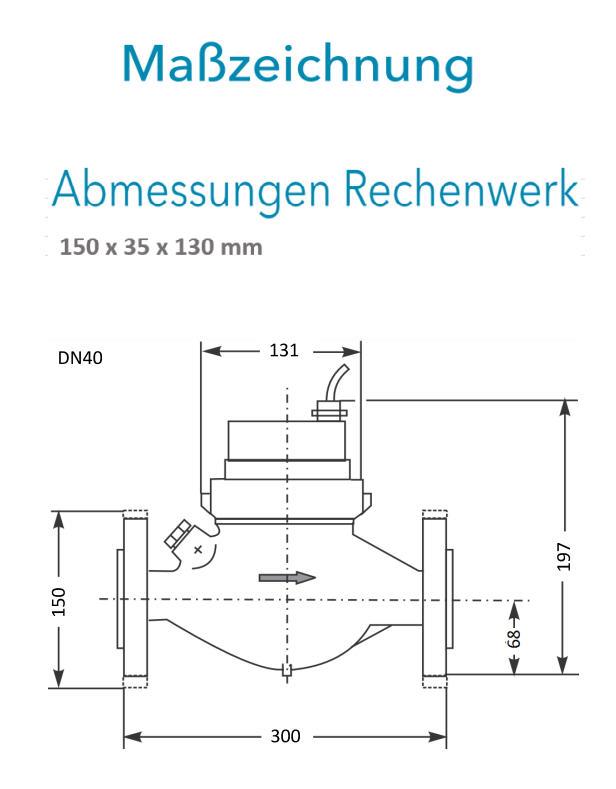 Sensus Kombinierter WMZ PoThF-Set AN130 qp 10 B DN40 L:300 H/FL PN16 100/6,0 wM-Bus