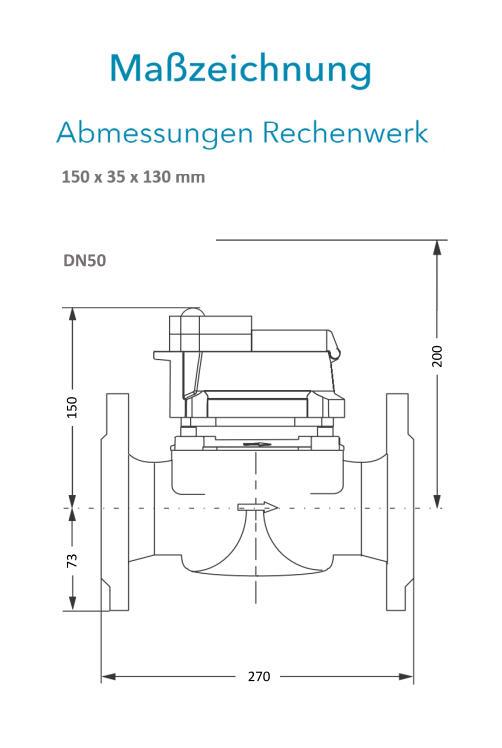 Sensus Kombinierter KMZ PoThF-Set FS 50 qp 25 B DN50 L:270 FL PN16 150/6,0 wM-Bus