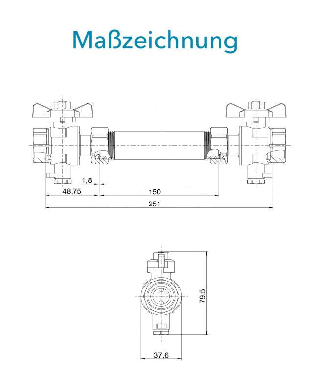 Sensus Kombinierter WMZ MID-Erstausrüster-Set DN25 L:150 F,S/AG1 1/4" PN 45/5,2