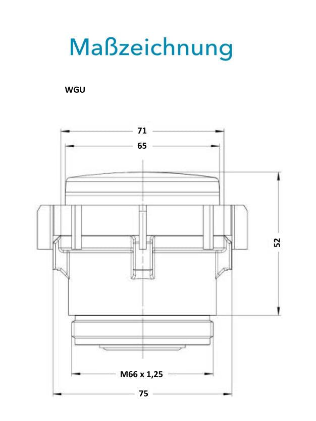 Sensus Wohnungswasserzähler WWZ MK DomoMUK RWG Q3_2,5 W WGU M66x1,25 PN16 T90