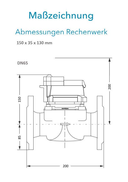 Sensus Kombinierter KMZ PoThF-Set FS 50 qp 25 B DN65 L:200 FL PN16 150/6,0 wM-Bus