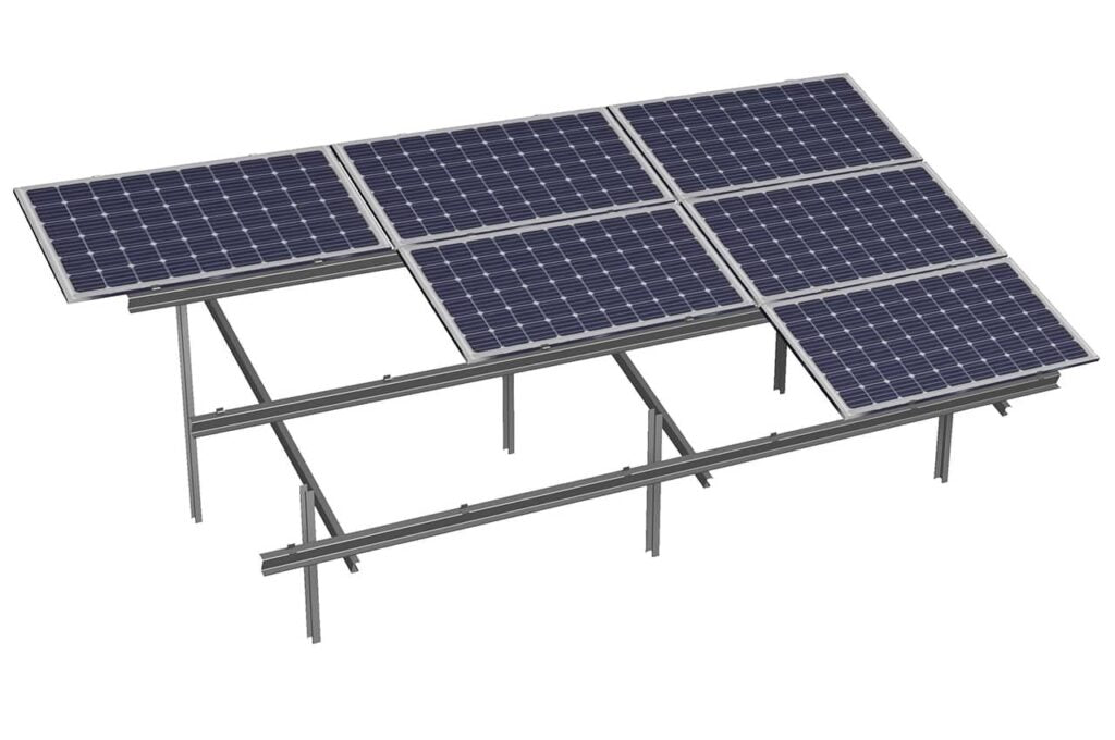 Solarics Aufständerung für Freiflächen-Solaranlagen - horizontal - Komplett-SET - sofort lieferbar für 15 Module