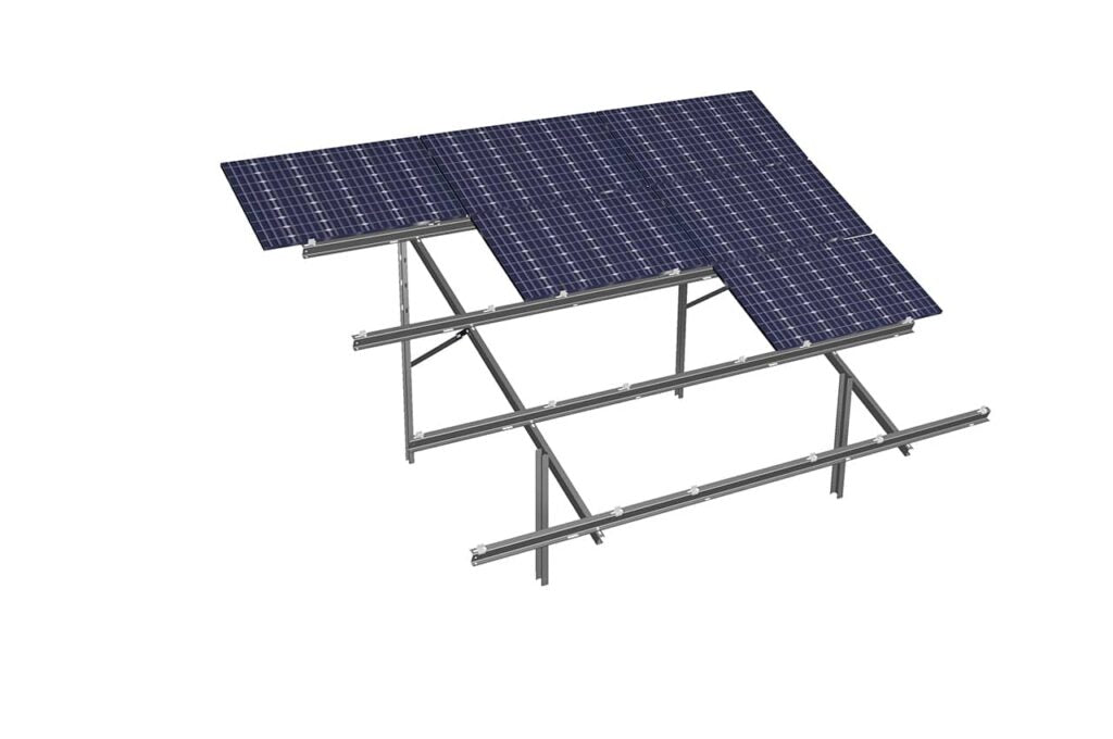 Solarics Aufständerung für Freiflächen-Solaranlagen - horizontal - Komplett-SET - sofort lieferbar für 20 Module