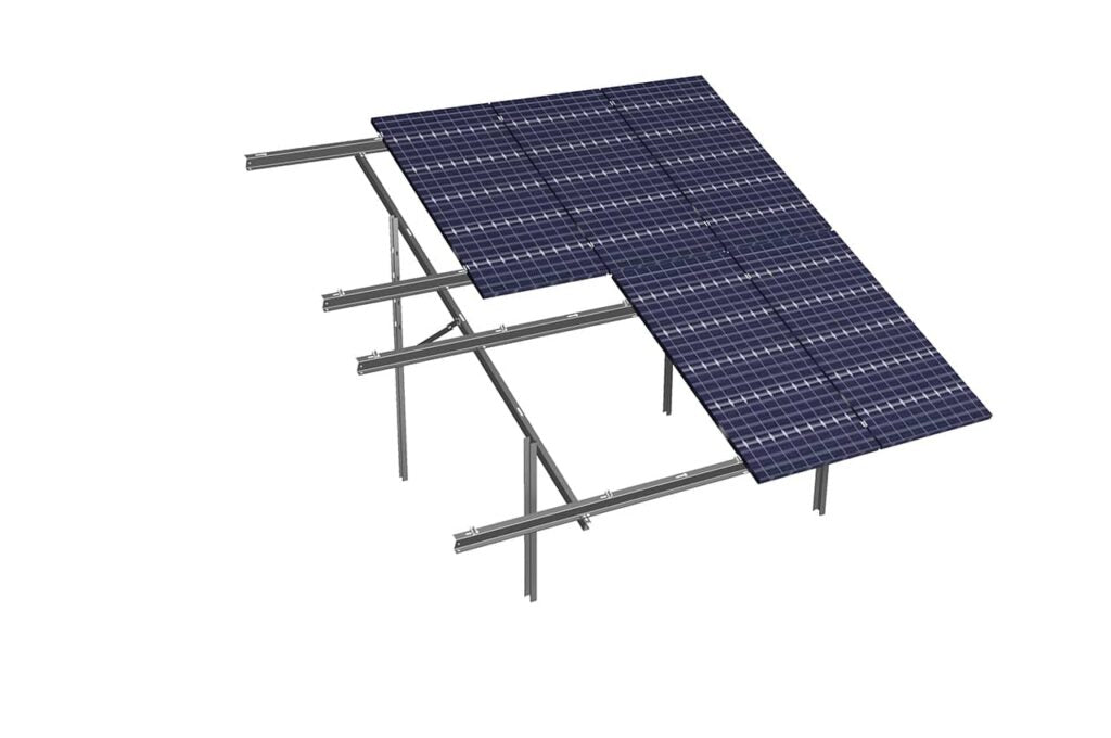 Solarics Aufständerung für Freiflächen-Solaranlagen - horizontal - Komplett-SET - sofort lieferbar für 14 Module