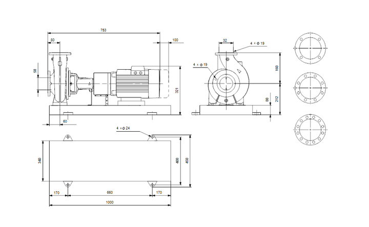 GRUNDFOS Normpumpe NK 32-160/154 AA2F2AESBAQEDW3 Art. 96626926